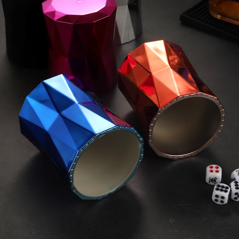 Electroplated Color Grid Diamond dice Cup Bar KTV Entertainment Dice  Cup Print Logo