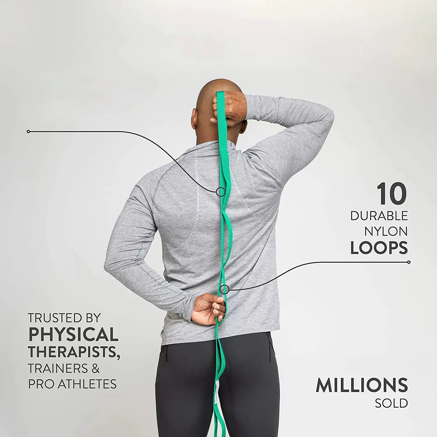 Yoga Strap for Physical Therapy Fitness Non-Elastic Stretching Resistance Band Custom Printed Long Resistance Band For Home Gym