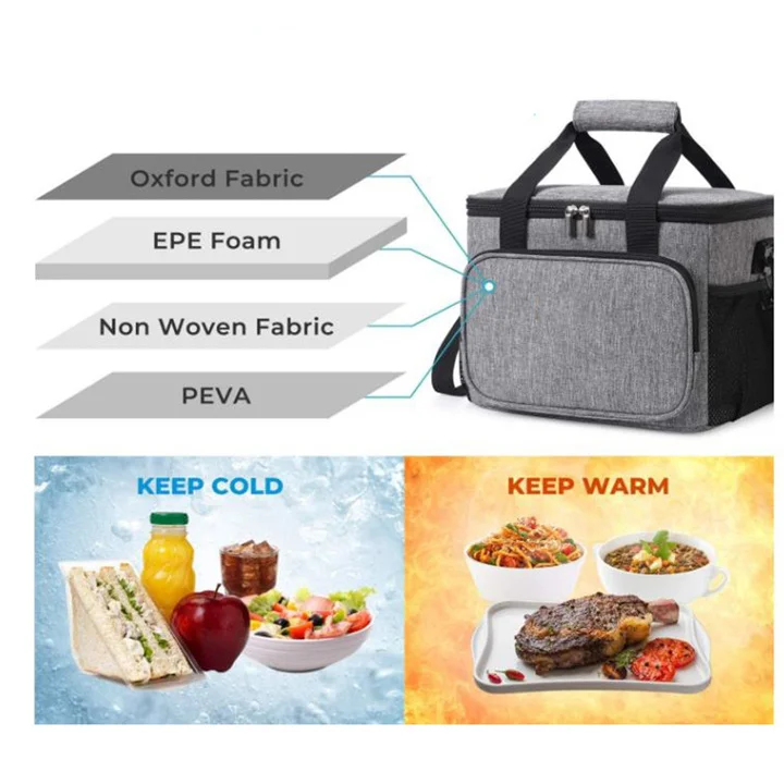Reusable Peva Motorcycle Packaway Hot Food Delivery Animal Fitness Travel Lunch Cooler Bags for Cans with Ice Pack