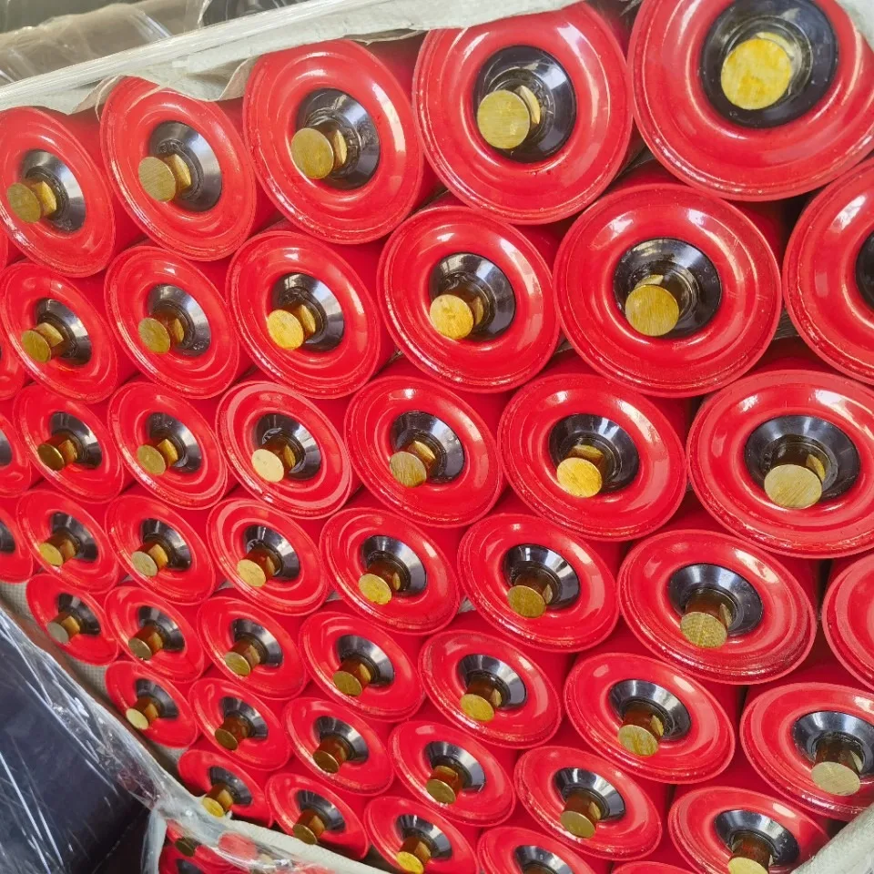 Conveyor buffer idlers parallel discharge trough buffer idlers are used in mines