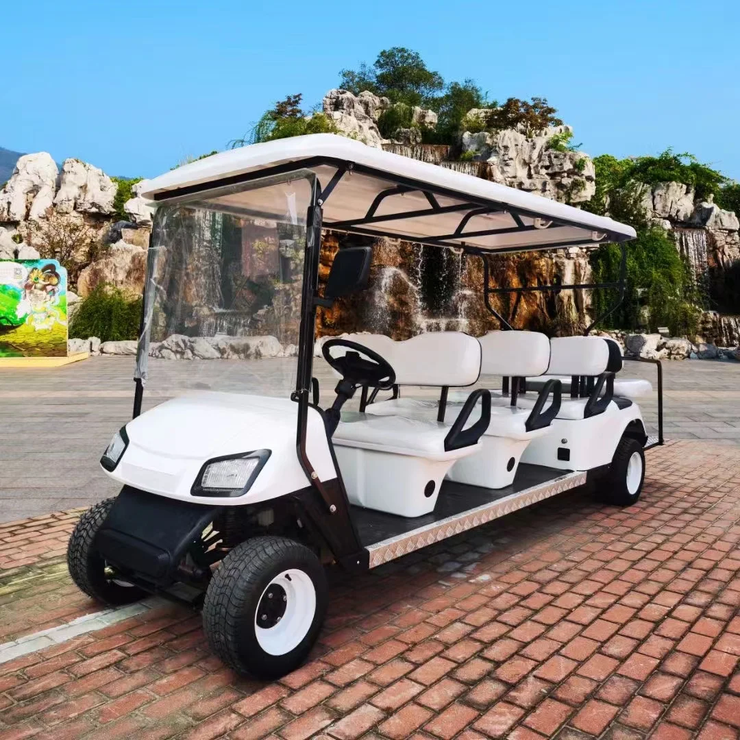 White Brand Hunting Car 8 Seat 48/60/72V Sightseeing Car Electric Lifted Golf Cart with Bumper