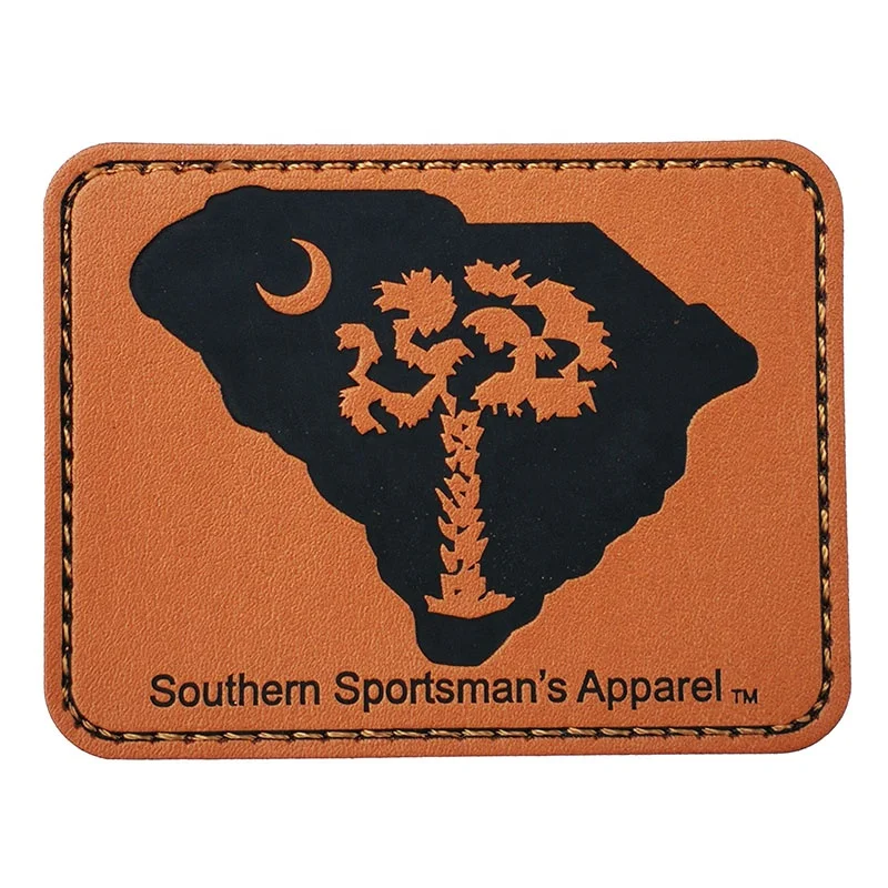 Brand Jeans PU Label Patch Embossed Custom logo Garment Clothes Leather Label Custom Leather Bag Tags