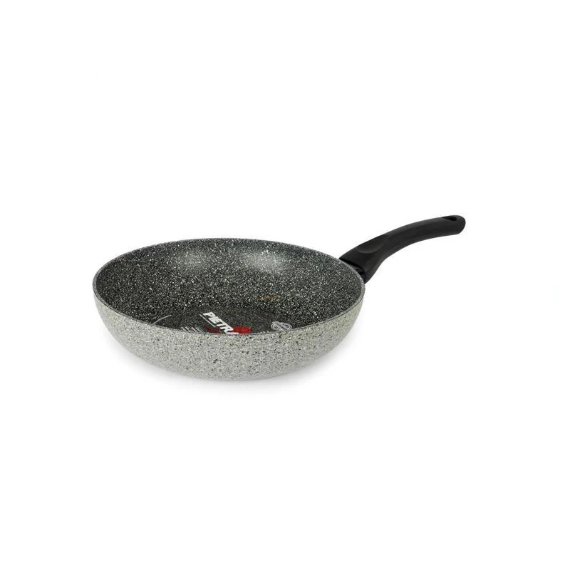 Aluminum pan pressing Big wok Marble Coating Wok pan with two mouth