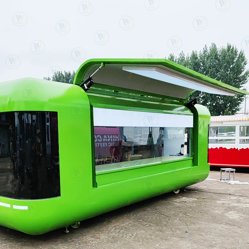 Factory Professional Design green Food Cart Mobile Camping BBQ Food truck USA  Street Small Food Trailer