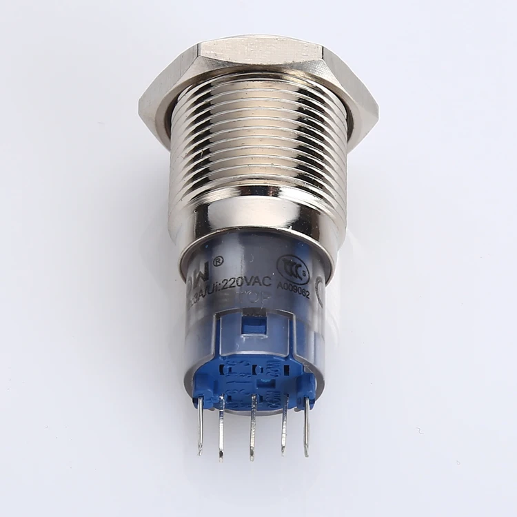 No.50 symbol ONPOW (CE, ROHS) LAS2GQ 16mm 1NO1NC ring illuminated power symbol brass pushbutton switch