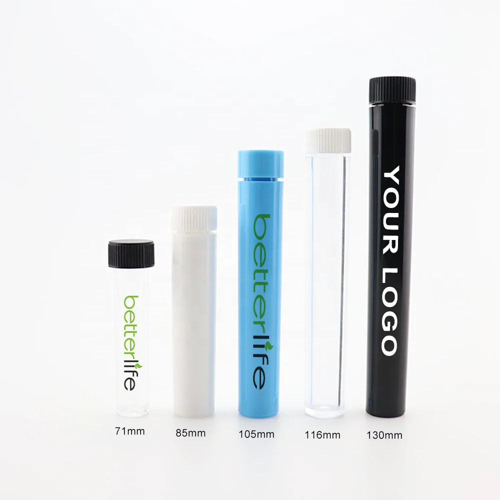 Customizable Transparent Glass Tube with Childproof Lid with Liner Custom Logo and Label pp Tube with Screw Lid