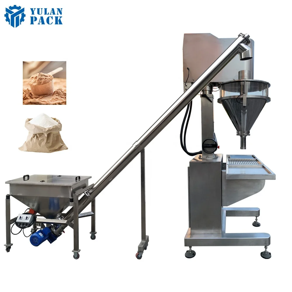 Manual Milk Powder Jar Filling Machine / Auger Filler / Dispenser With Lifting Turret