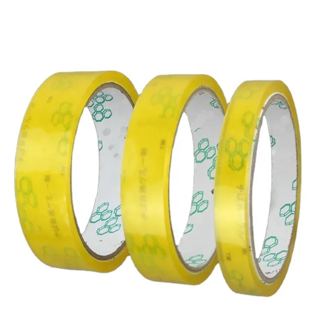 Bolex custom logo transparent/yellow  Bopp \35mic*15m*15mm Acrylic waterproof   Stationery Tape Carton Box Masking No Printing