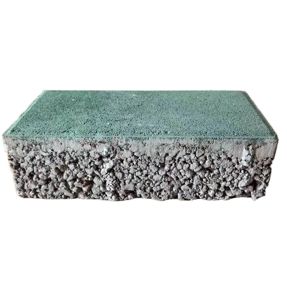 Multicolor Solid Quartz Sand Permeable Concrete Bricks Porous Type