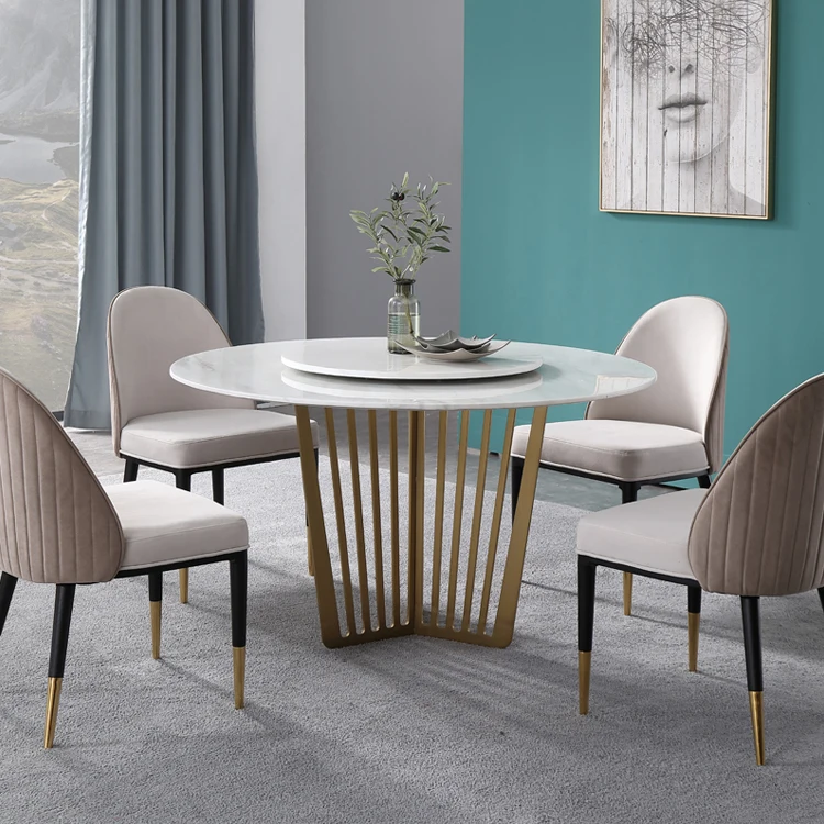  New design best dining room table chair price list of Stainless steel Golden Metal