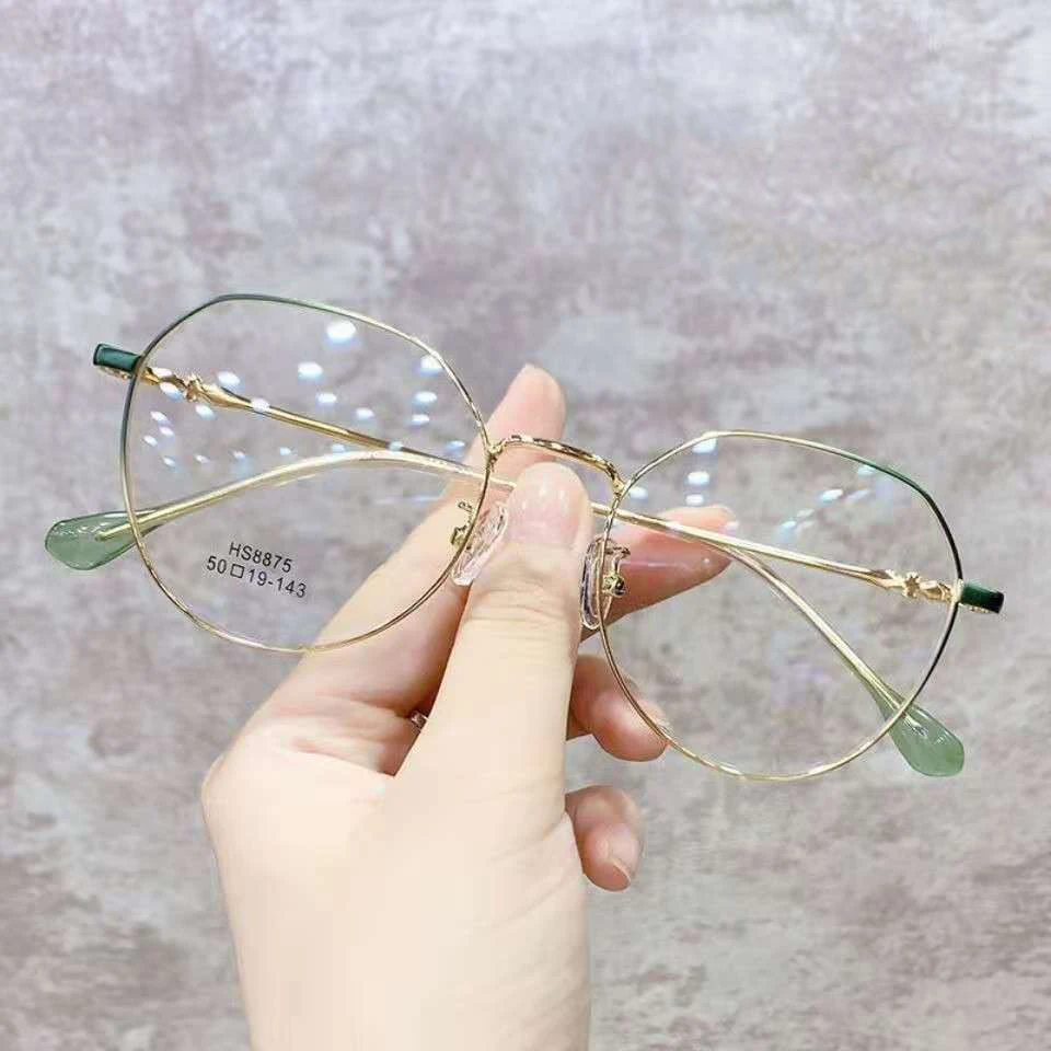 Новинка 2022, Прозрачная женская оправа для линз, Компьютерная металлическая оптическая оправа с защитой от синего света и излучения