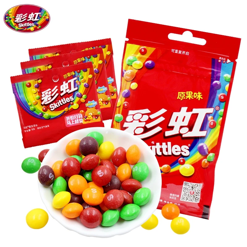 Skittles Fruit Candy Original colorful candy sweets sour Skittles Fruit Candy Original 45g