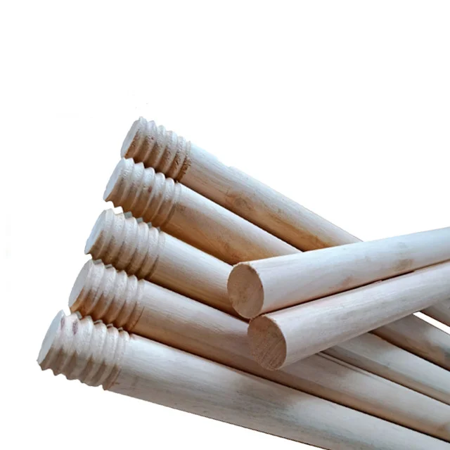 Popular cleaning mop products wood brush handle making machine wooden broom stick for wholesales wooden broom handle