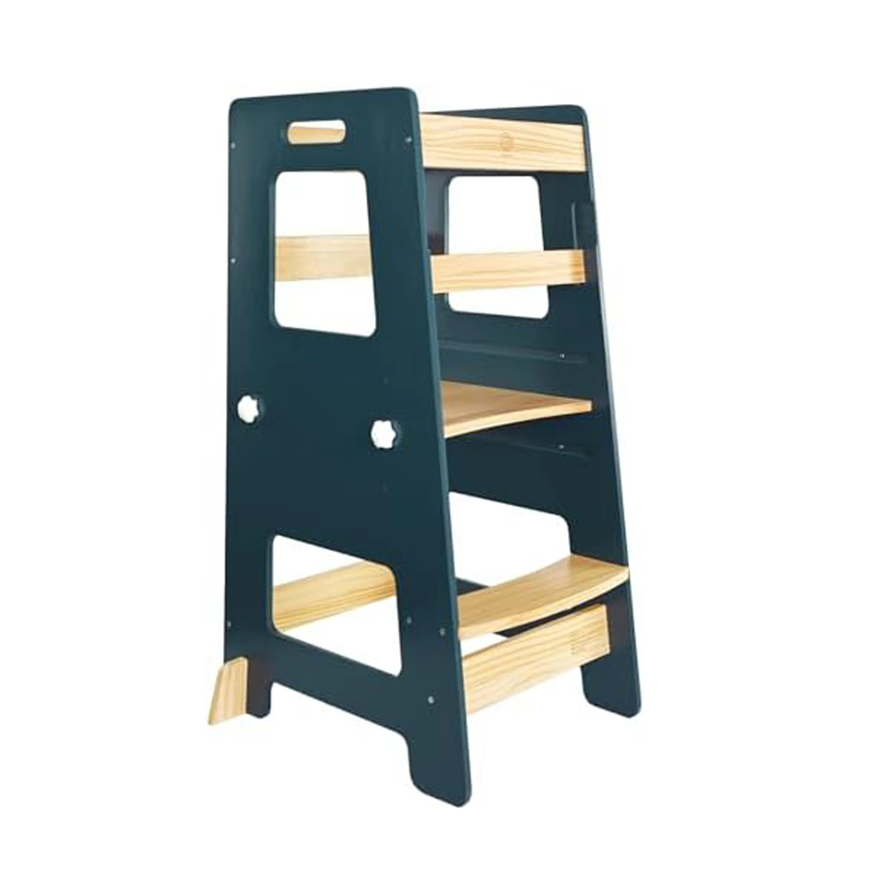 Toddler Tower Height-Adjustable Kids Kitchen Step-To-Stool Toddler Stool with Safety Rails