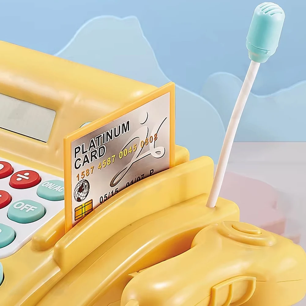 2024 Kids hot sale simulation calculator cash register toys pretend play shopping supermarket swiping card cash register toys