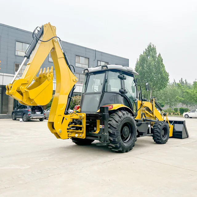 Cheap 3 Ton 4Ton Backhoe Excavator Loader Front Wheel Hydraulic Transmission 4WD Backhoe Loader 4Ton Backhoe Loader