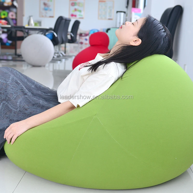 Green Color One Seat Droplet Shape Bean Bag Cover Lazy Sofa Chair for Adults Relaxing Home Decoration