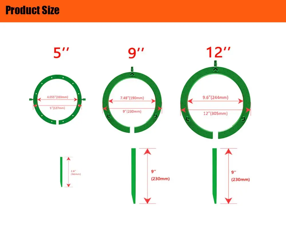 5inch 9inch 12inch Hydroponics Irrigation Drip Ring For Wholesale