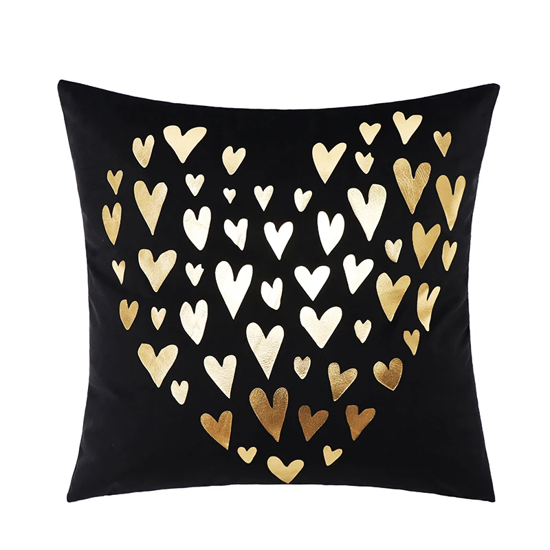 Хит продаж 18x18 дюймов удобные дешевые Бархатные чехлы для диванов с золотым тиснением домашнее украшение