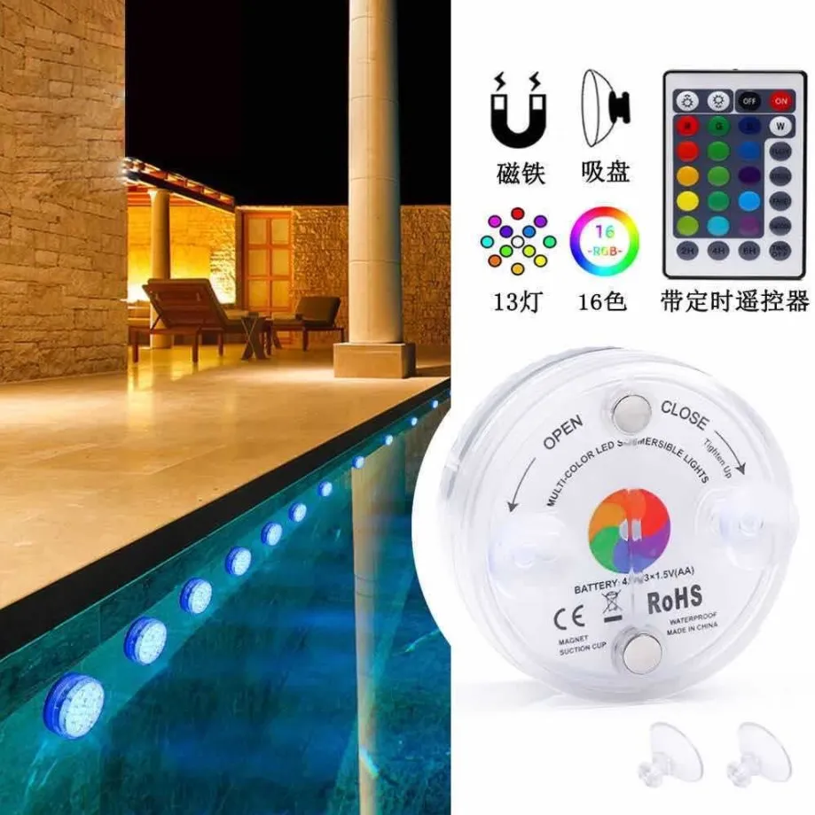 ABS material IP68 waterproof pool accessories rgb led underwater swimming pool light