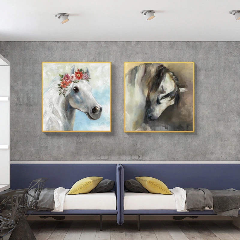 wall canvas art hand painted abstract colorful horse oil paintings painting
