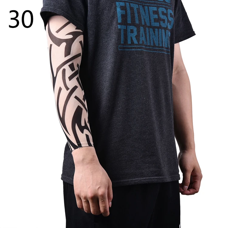 QAKGL New Fashion Men Women Seamless Nylon Fake Tattoo Sleeves Designs Body Arm Custom Fake Tattoo Sleeves For Cool Men Women