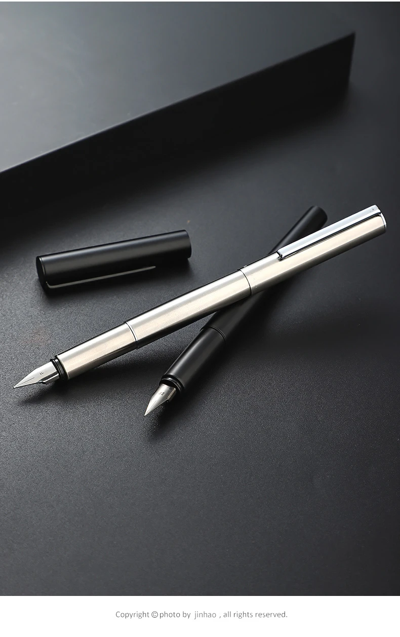 Jinhao 35 Fountain Pen Steel Barrel Airplane Extra Fine Tip Ink Pens School Writing Calligraphy