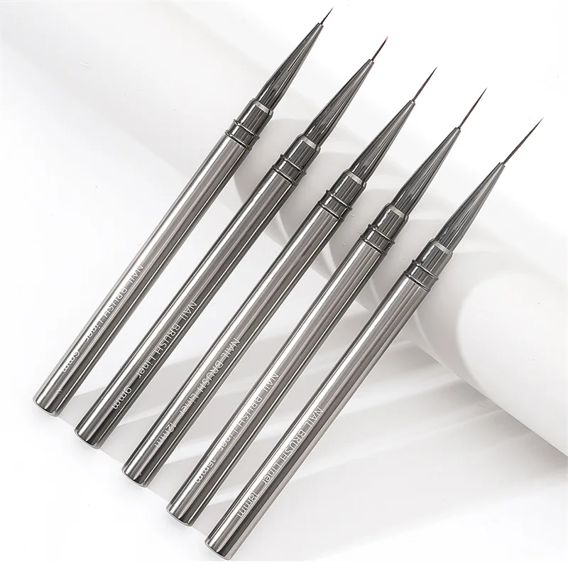 5pcs per Set Nail Art Brushes Liner Striping Brush for Strokes Details Painting Blending Elongated Lines