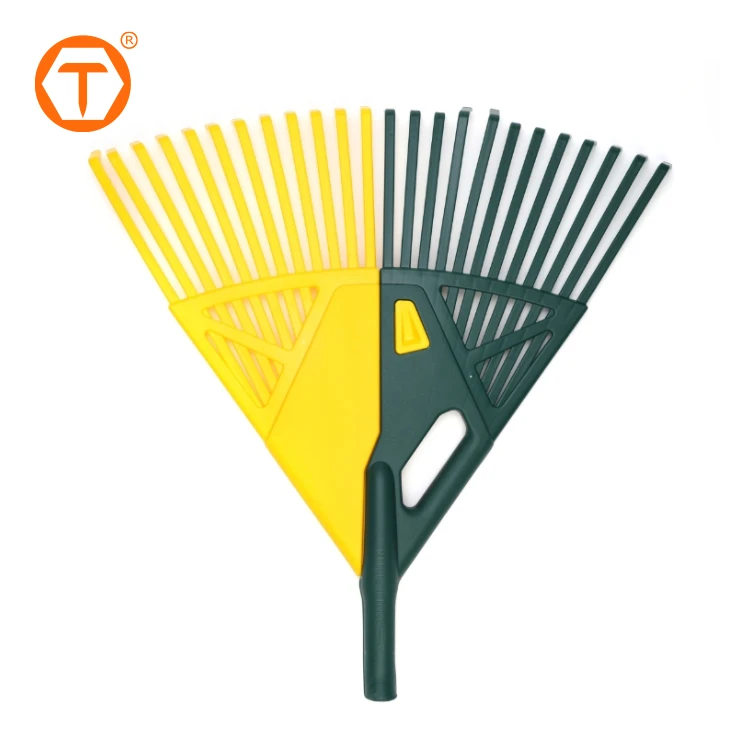 24 Teeth 2 in 1 Grass Yard Rake Leaf Grabber Agriculture Hand Tools Plastic Foldable Garden Rake