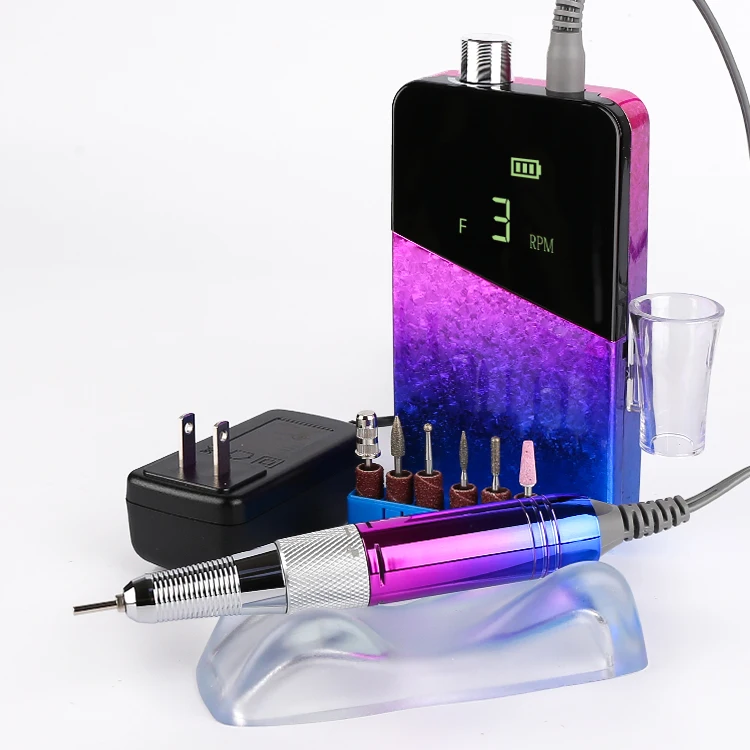 2023 Manicure Nail Polish Machine Supply Portable Professional Electric Rechargeable 35000rpm Brushless Nail Drill Machine