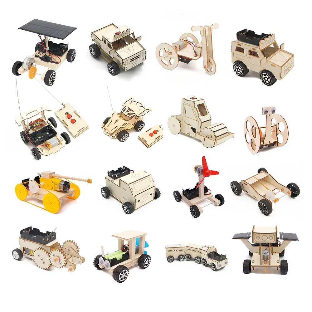 Solar toys car OEM ODM DIY Wooden Puzzles Toys Kit Science Experiment educational science kits STEM toys