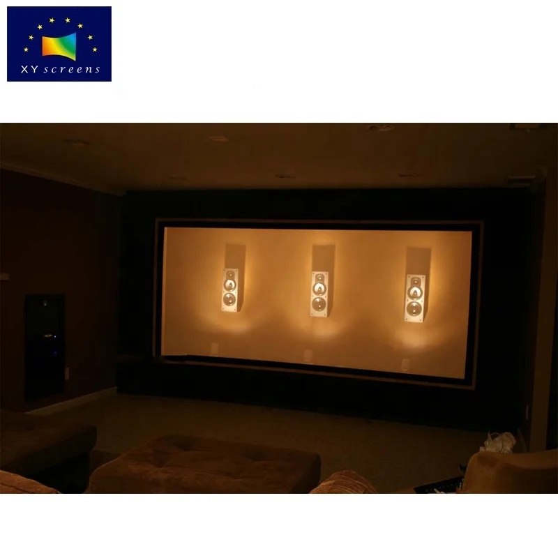 XYScreen Acoustically Transparent AT Fabric Projection Screen 80inch-300inch 4K fabric For Theater Hifi Projector Screen