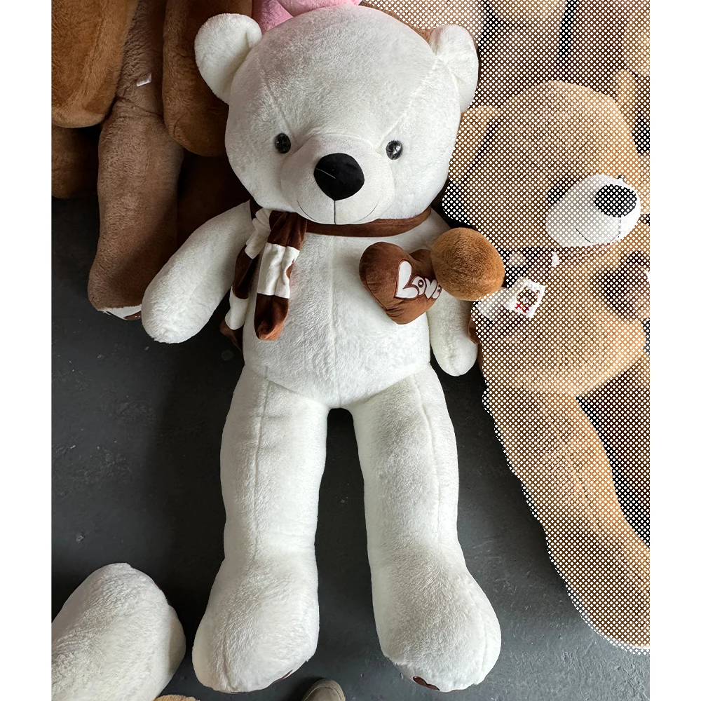 Unstuffed Giant Teddy Bears With Scarf Love Heart Big Animal Soft Toy Peluches Stuffed Animal Toys Plushies Baby Toys