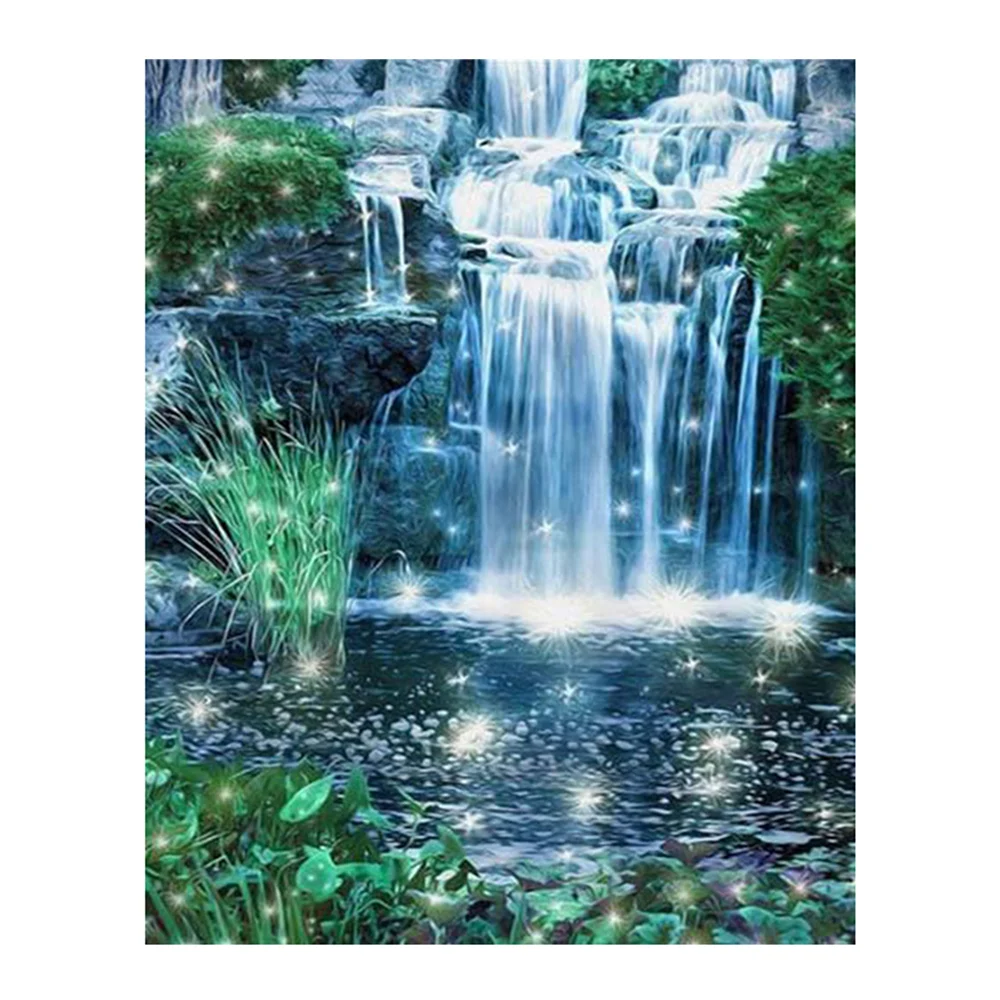 Diy 5d Diamond Painting Kit Lakeside Waterfall Diamond mosaic Embroidery handmade Painting Decoration paint by numbers Wall Art