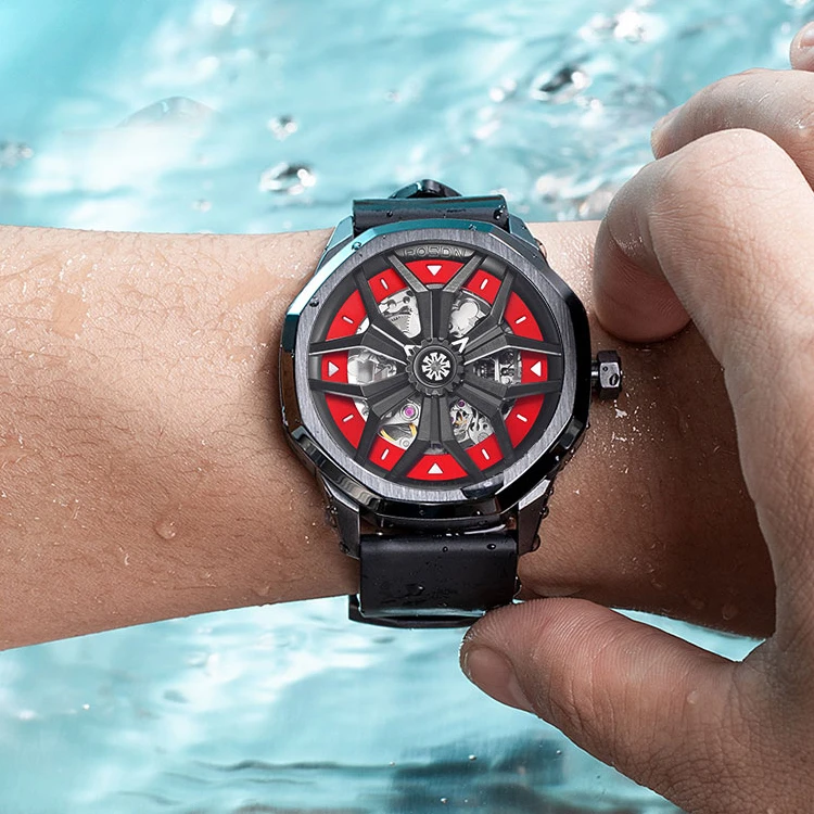 High quality classic luxury watch unique mens luminous waterproof skeleton automatic mechanical watch mechanic watches for men