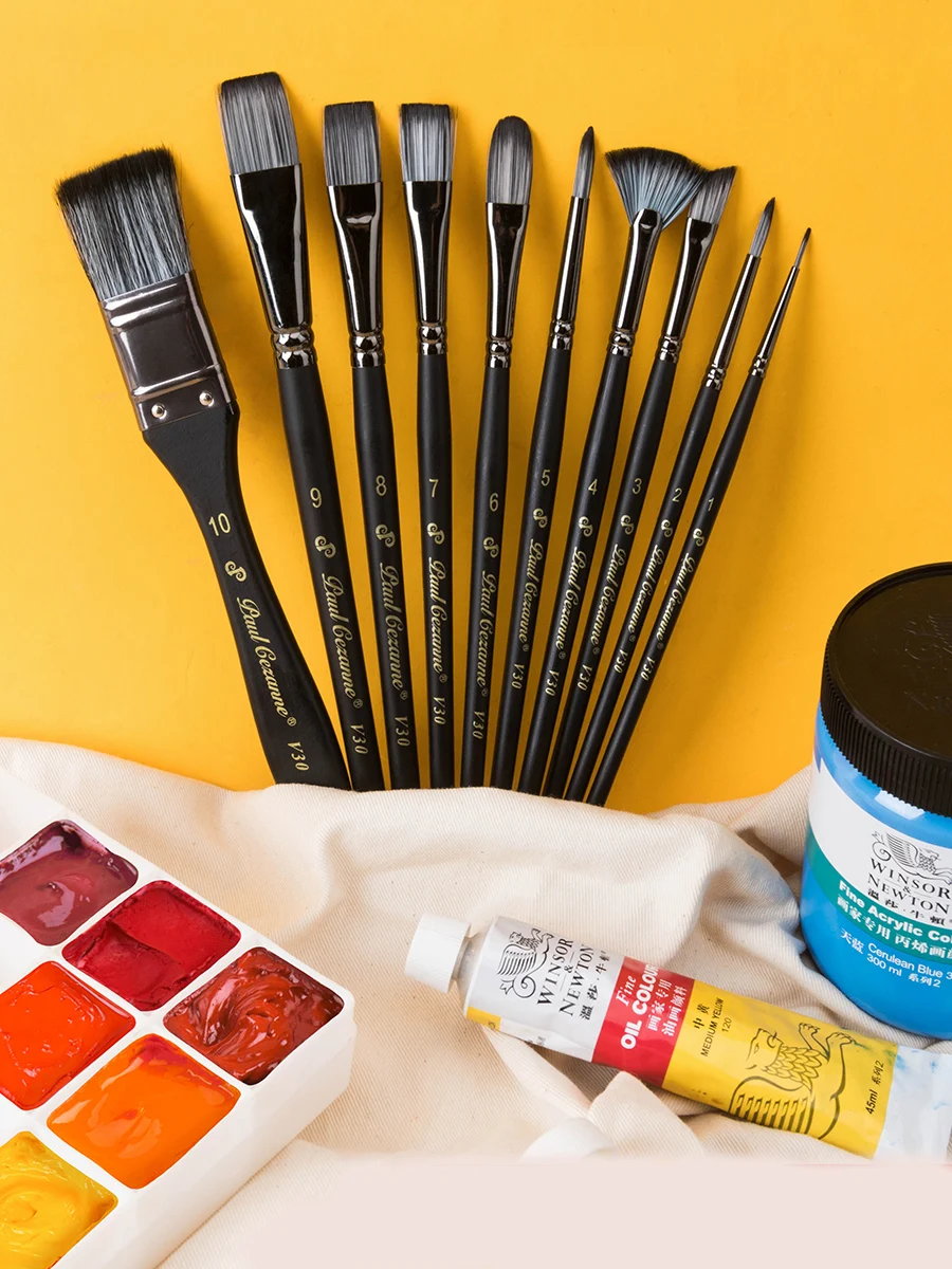 Пейпал 10 шт. гуашь кисть дети студент акварель профессиональные кисти акриловые краски кисти для рисования