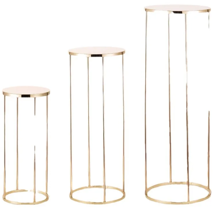 Gold metal flower rack wedding flower floor vase rack wedding road guide flower decoration rack