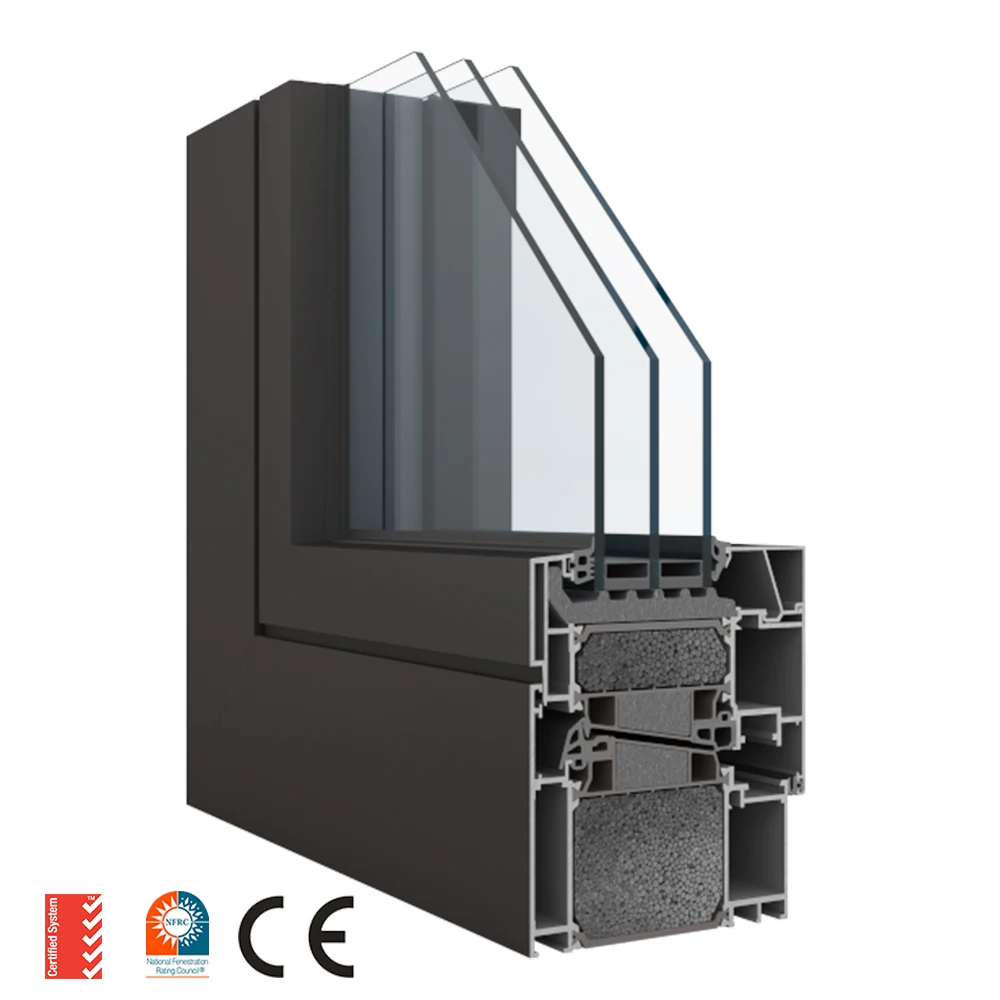 America NFRC custom swing casement window thermal break triple double glazed aluminum casement windows with security screen
