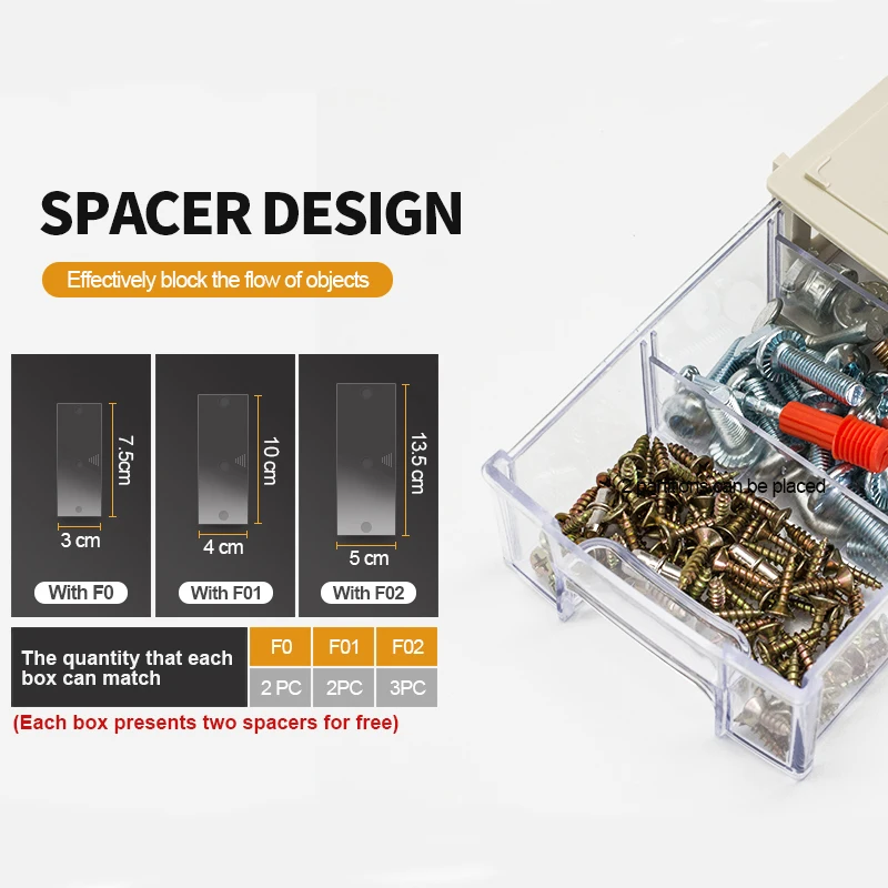 F01- 170*110*55MM 48PCS | PARTS BIN - Desktop Stackable Combined Storage Drawer Jewelry Plastic Small Object