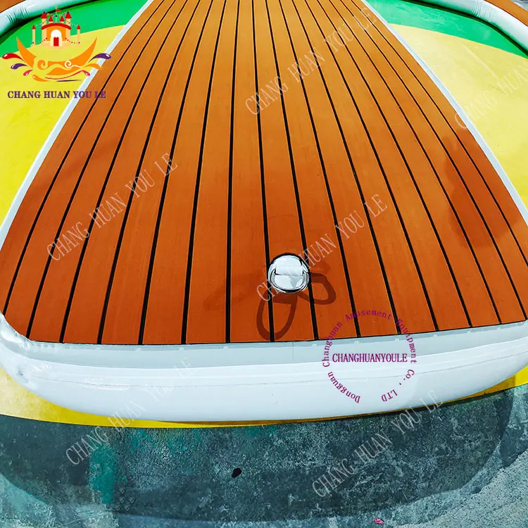w-type Heavy-duty Double Wall Fabric Inflatable Inflatable for Dock Yacht Motor Boat Jet Ski Pontoon Dock With Teak Eva Pad