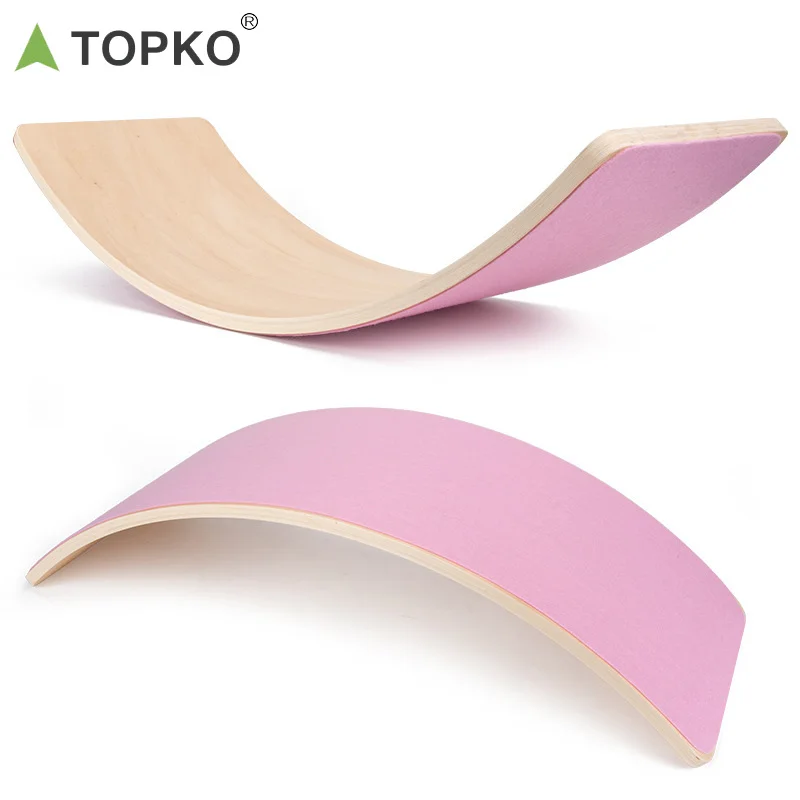 TOPKO Children balance training Kids Toy curvy wooden wobble balance board