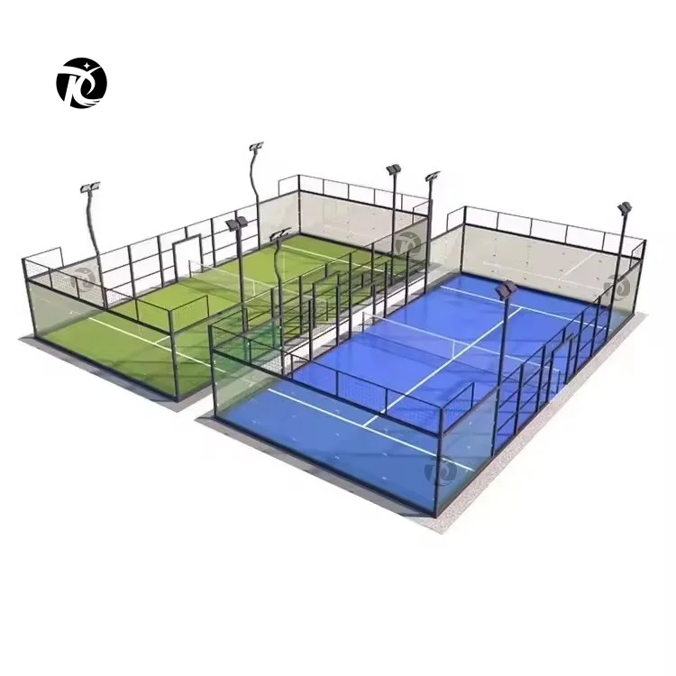 Stadium equipment paddle court panoramic artificial grass padel tennis court professional cancha de padel court