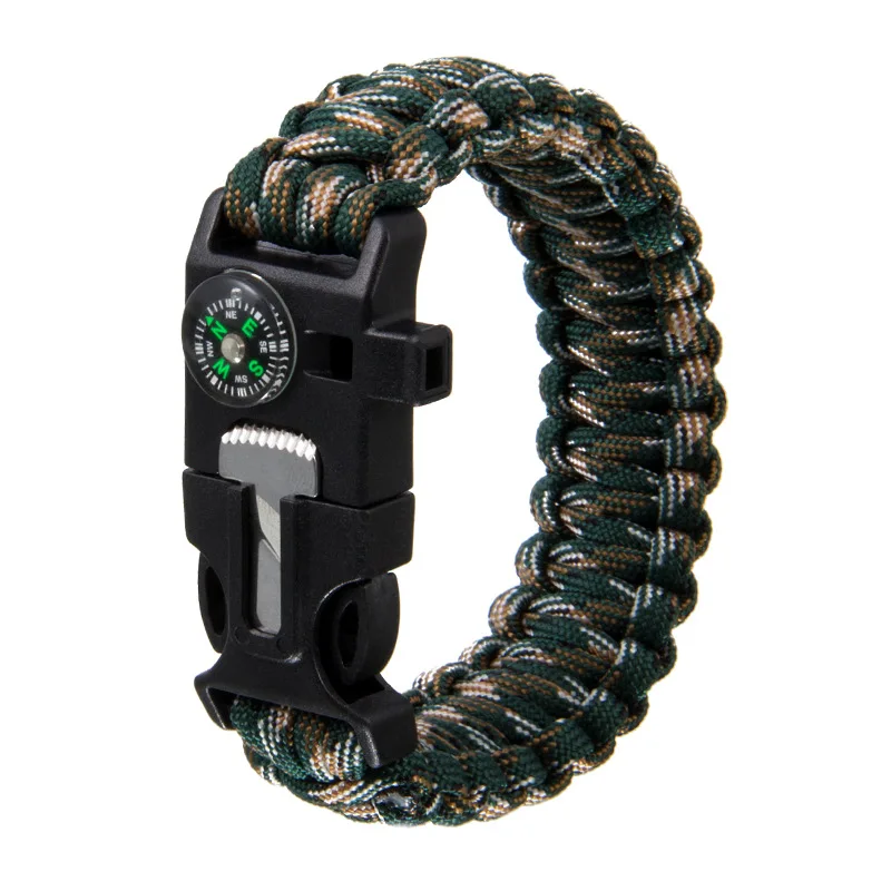 
High quality hand-made paracord survival bracelet with adjustable metal buckle 