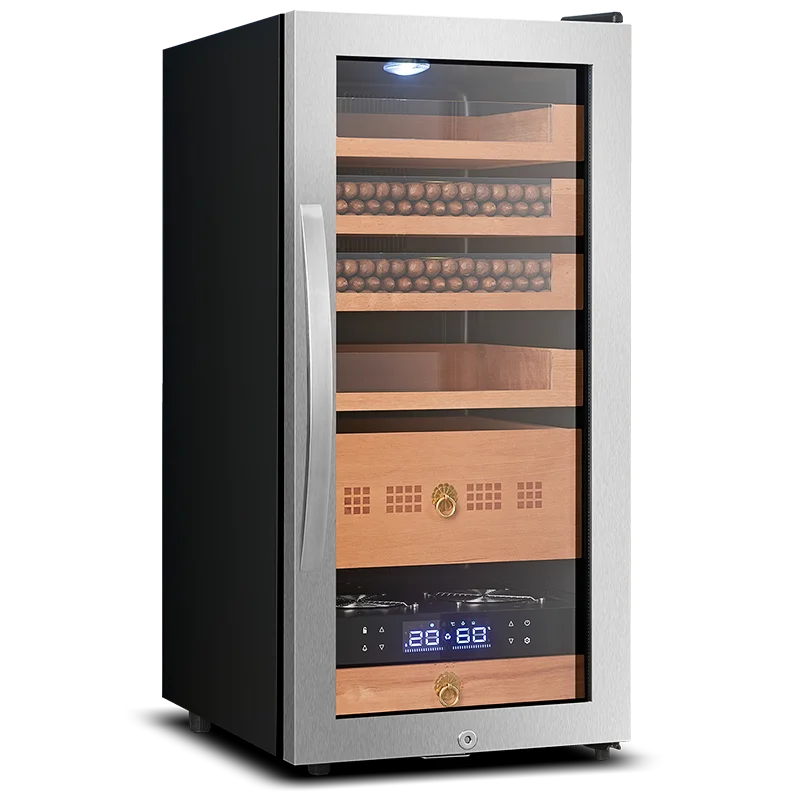 Compressor Tobacco Box Cigar Humidor Adjustable Thermostat Mini Cigar Cases Cedar Wood