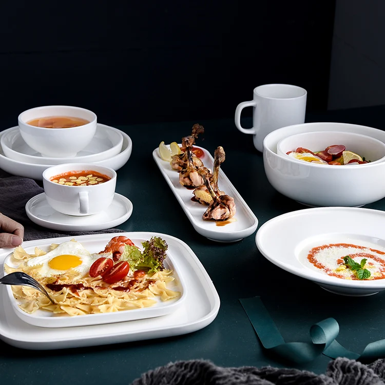 China suppliers wholesale white cheap custom different dinnerware airlines