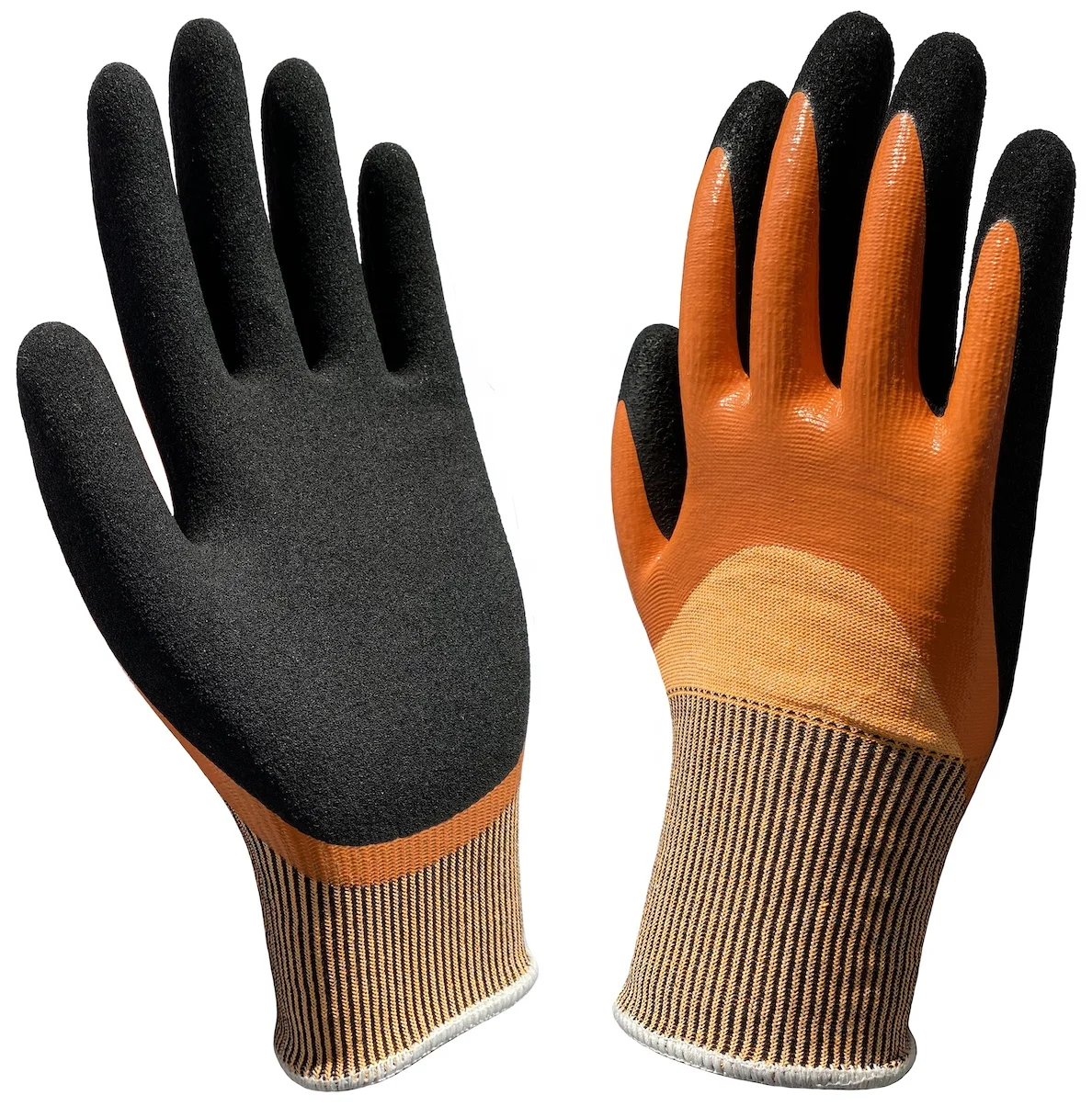 ANSI A4 Aramid Fiber Wrapped Steel Latex Rough Dipped Anti Cut Resistant Winter Gloves