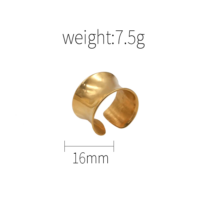 2024 Fashion Jewelry Personality Stainless Steel 14k 18k Gold Waterproof Adjustable Open Rings for Women Men Gift Jewelry