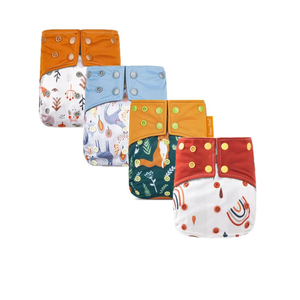 Happyflute, лидер продаж, новый стиль, многоразовые детские тканевые подгузники с бамбуковым углем
