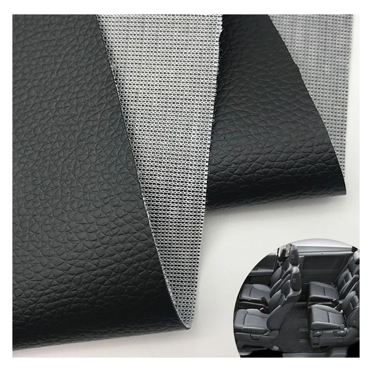 Free Sample 1.2mm Odorless Flame Retardant Black Style Automotive Upholstery Leather For Car Seats