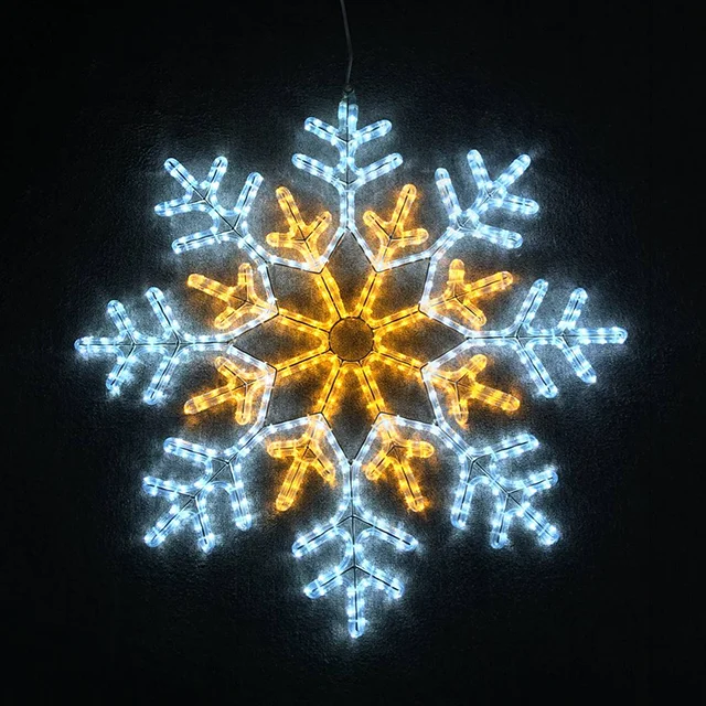 2022 Outdoor Crystal Snowflake Decorative Shape Solar Waterproof Led Motif Light
